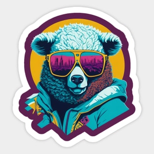 cool sheep with sunglasses Sticker